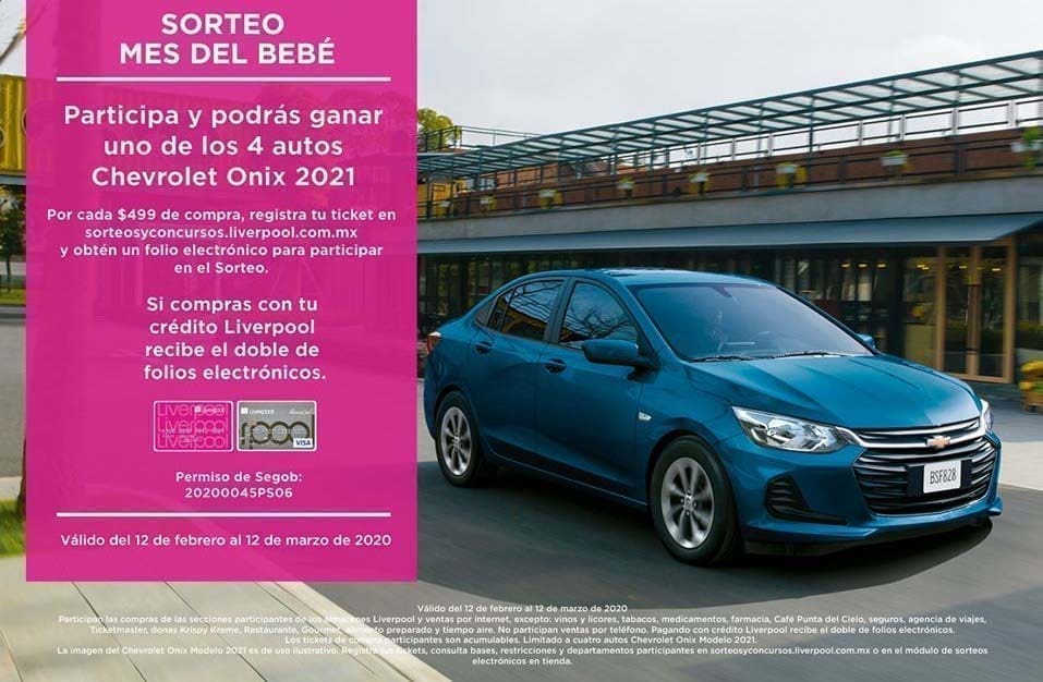 sorteo liverpool mes del bebe 2020 ganar un chevrolet onix 2021 2020 ganar un chevrolet onix 2021