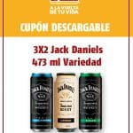 Oxxo: Cupón de 3x2 en bebidas mezcladas Jack Daniels 473 ml