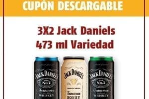 Oxxo: Cupón de 3×2 en bebidas mezcladas Jack Daniels 473 ml