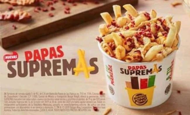 Burger King: 2x1 en Papás Supremas y Whopper con Queso 3x$100