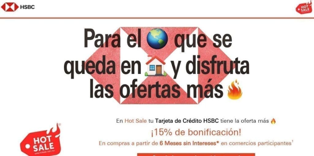 Promociones HSBC Hot Sale 2020: 15% de bonificación