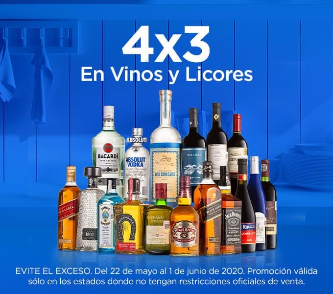 Promoción Sams Club Hot Sale 2020: 4×3 en vinos y licores