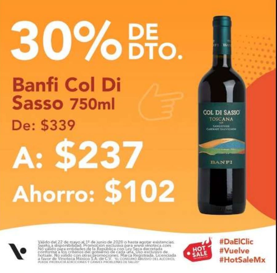 Promociones Vinoteca Hot Sale 2020: 30% de descuento en botellas 2