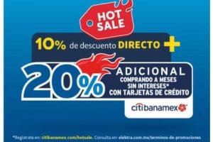 Hot Sale Elektra: 10% descuento directo + 20% adicional con CitiBanamex