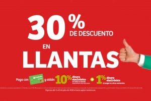 Soriana Julio Regalado 2020: 30% en todas las Llantas