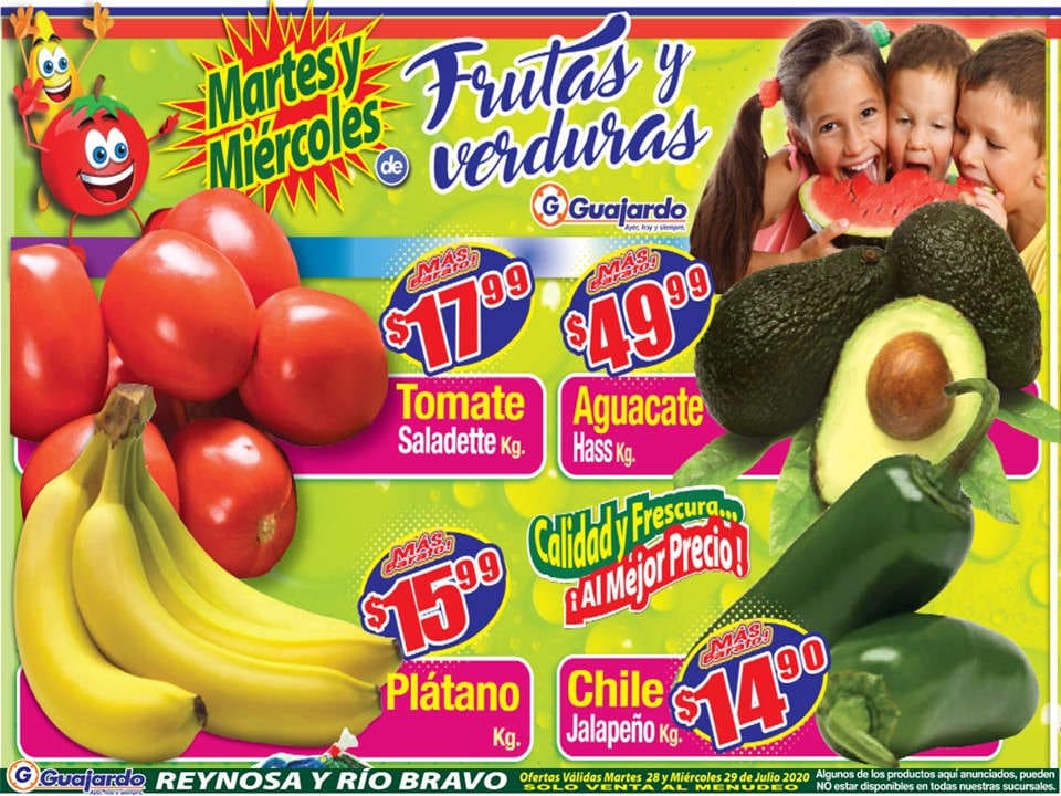 Folleto Super Guajardo Frutas y Verduras 28 y 29 de julio de 2020