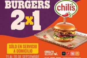 Chili’s: 2×1 en Hambueguesas del 11 al 20 de septiembre 2020
