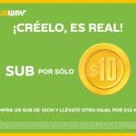 Subway: Compra un Sub y llévate el segundo por sólo $10 pesos