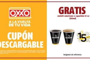 Oxxo: Cupones Café Andatti Gratis Promociones 15 Años de Aniversario
