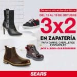 Sears 3x2 en zapatería para, dama, caballero e infantiles octubre 2020