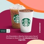 Starbucks: Cupones de 2x1 en Chocolate o Mocha