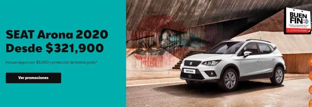 SEAT Buen Fin 2020: Promociones en Ibiza Style, León, Arona y Tarraco 2