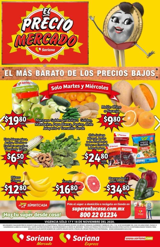 Folleto Soriana Mercado frutas y verduras del 17 al 19 de noviembre 2020 4