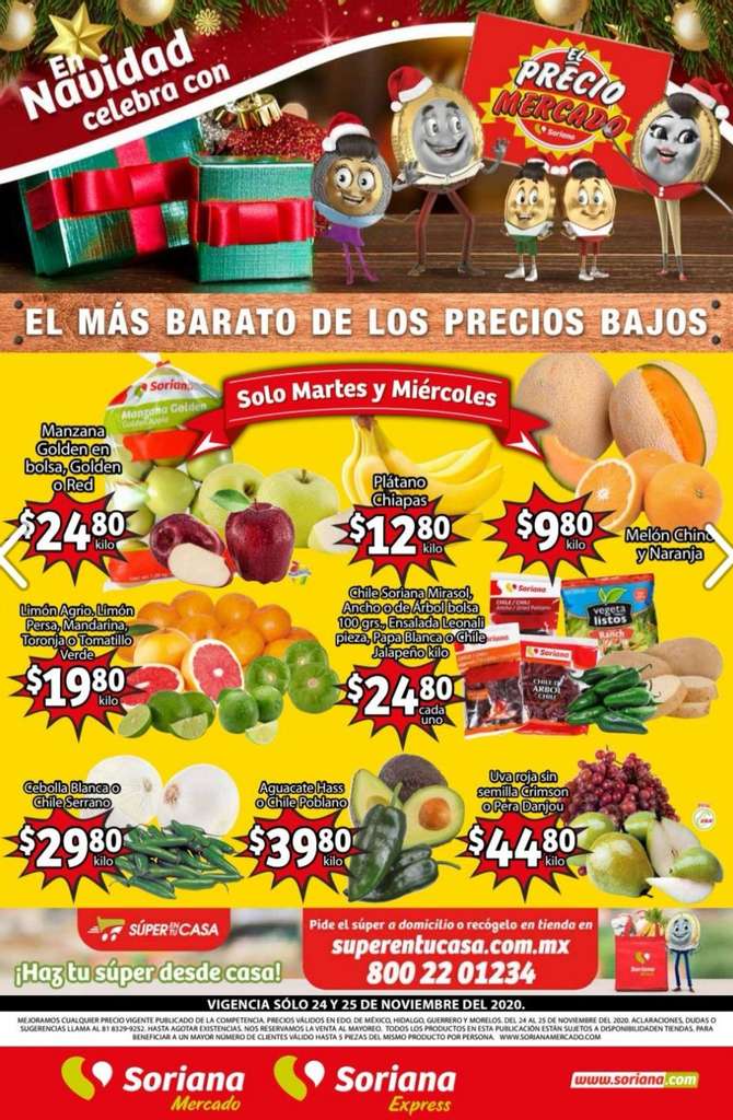 Folleto Soriana Mercado frutas y verduras del 24 al 26 de noviembre 2020 4