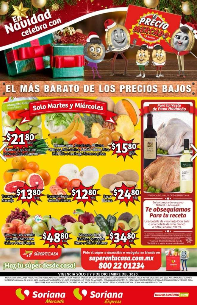 Folleto Soriana Mercado frutas y verduras del 8 al 10 de diciembre 2020 4