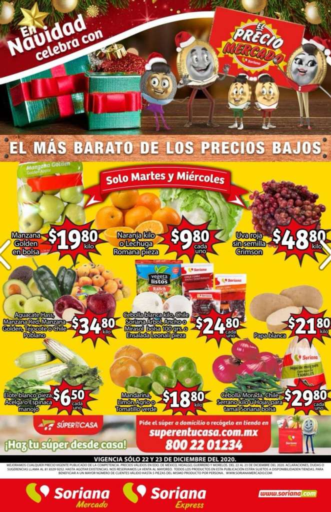 Folleto Soriana Mercado frutas y verduras 22 al 24 de diciembre 2020 3