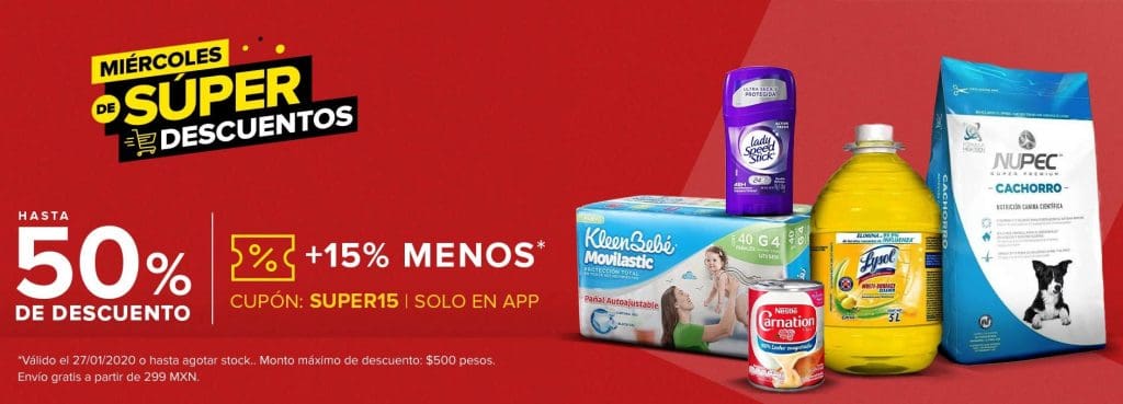 Mercado Libre: Cupón 15% descuento en Supermercado