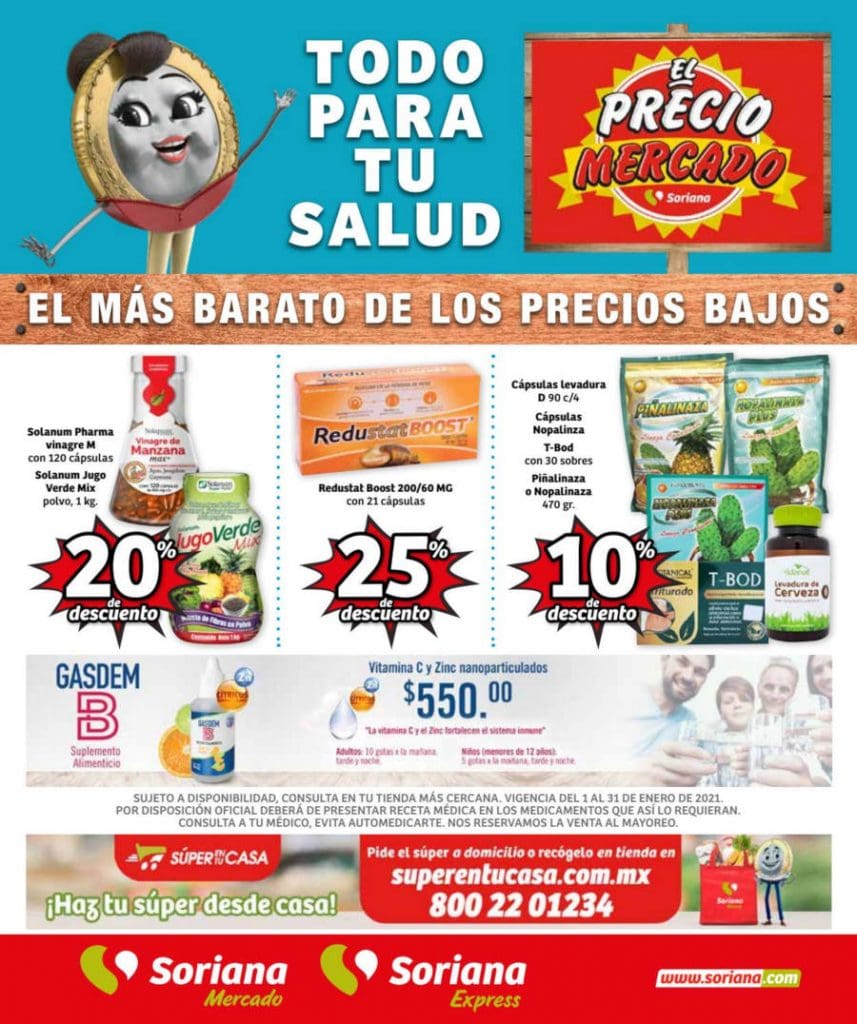 Folleto Soriana Mercado Farmacia Enero 2021