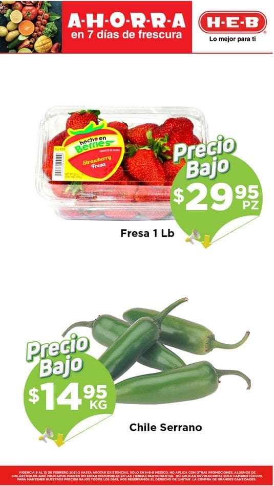 Folleto HEB Frutas y Verduras del 9 al 15 de Febrero 2021 9