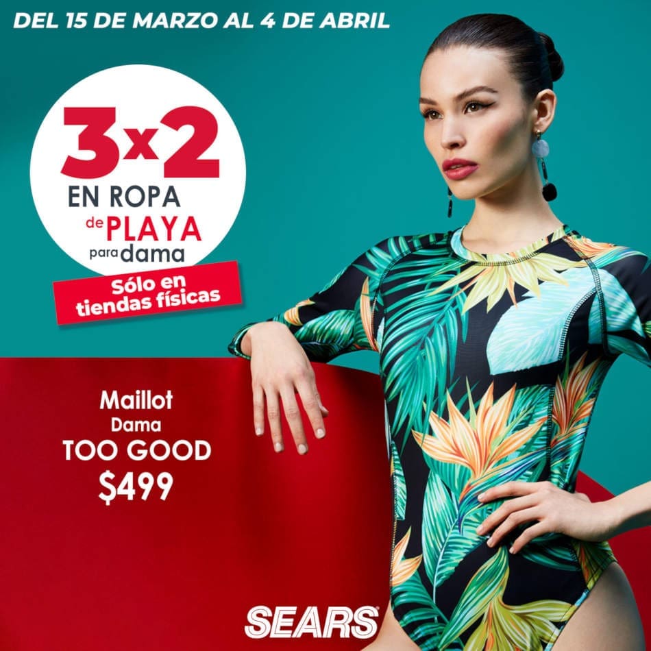 Sears: 3×2 en ropa interior y en trajes de baño al 4 de abril de 2021 2