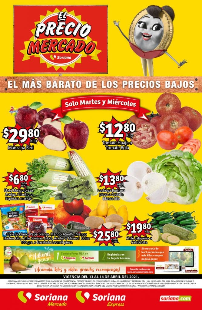 Folleto Soriana Mercado frutas y verduras del 13 al 15 de abril 2021 4