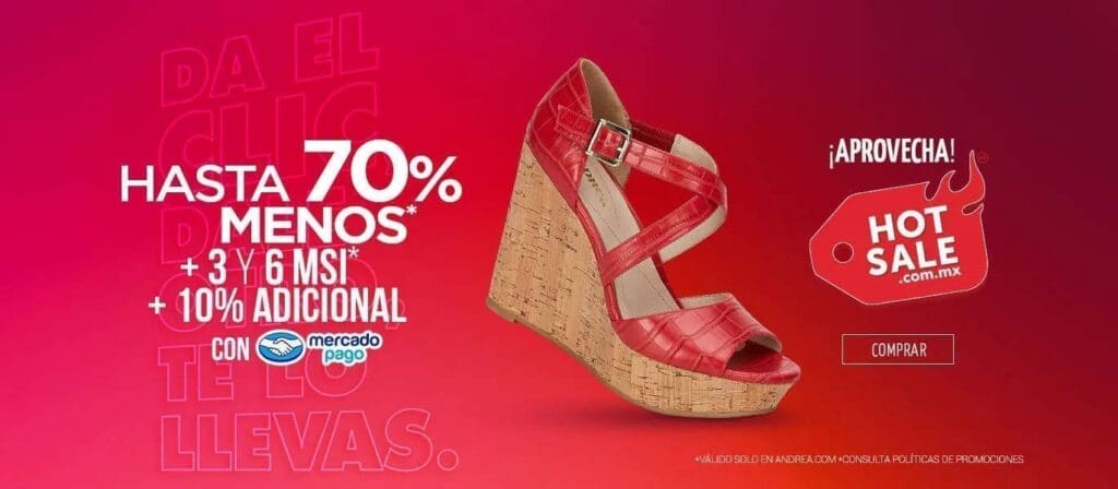 Ofertas Andrea Hot Sale 2021: 2×1 en tenis y 3x2 en ropa