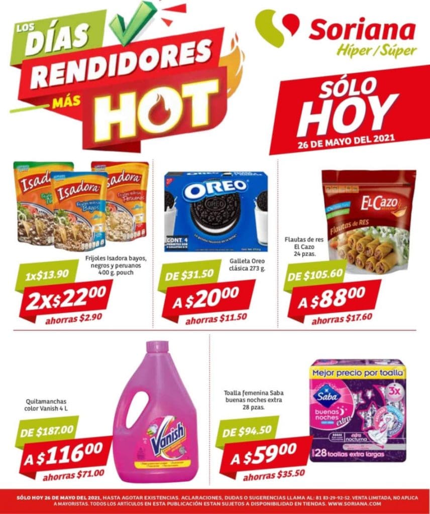 Ofertas Soriana Hot Sale Días Rendidores 26 de mayo 2021