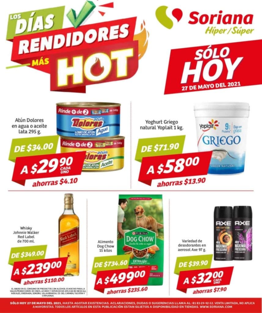 Folleto Soriana Días Rendidores Hot Sale 27 de mayo 2021