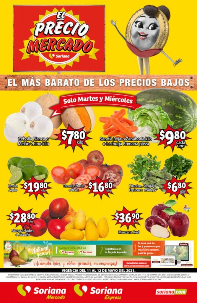Folleto Soriana Mercado frutas y verduras 11 al 13 de mayo 2021 4