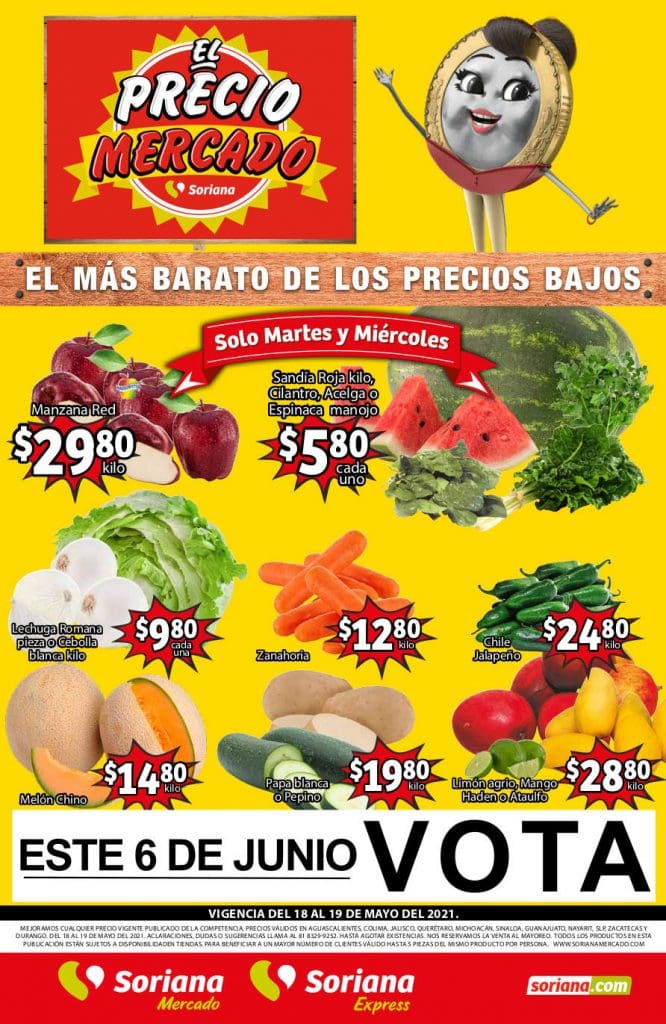 Ofertas Soriana Mercado frutas y verduras 18 al 20 de mayo 2021 1