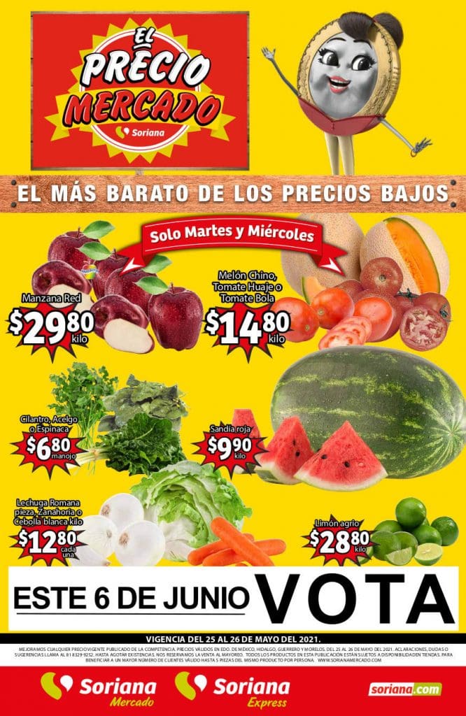 Folleto Soriana Mercado frutas y verduras 25 al 27 de mayo 2021 1