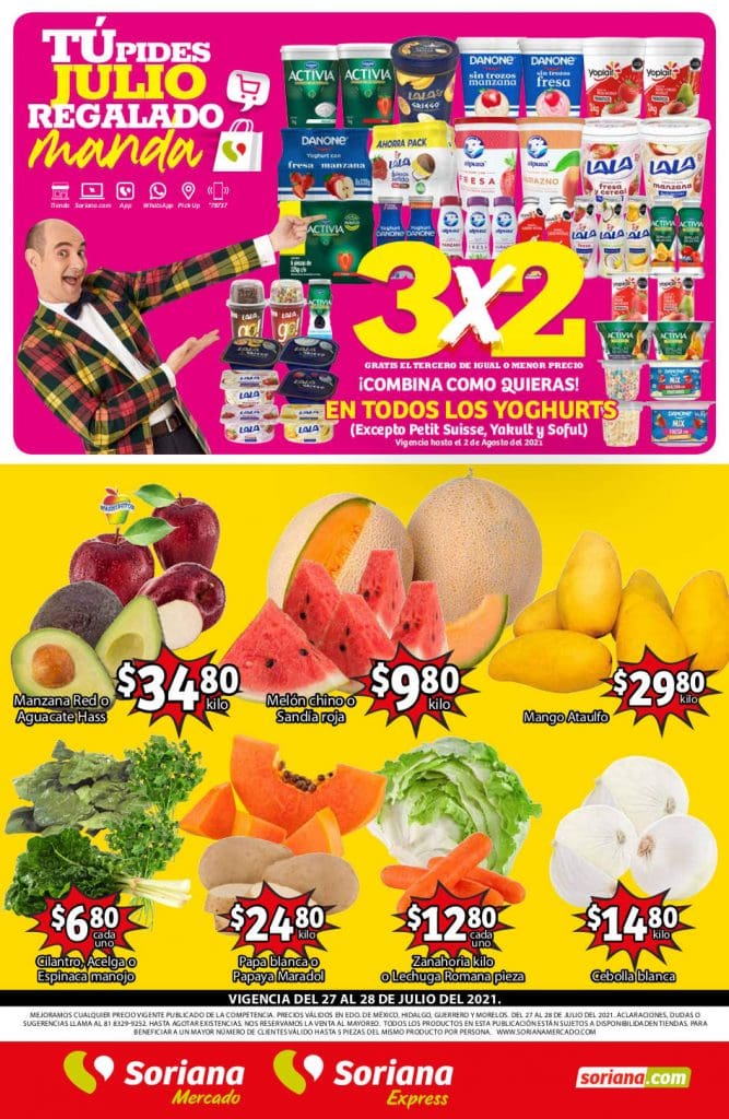 Folleto Soriana Mercado frutas y verduras 27 al 29 de julio 2021 4