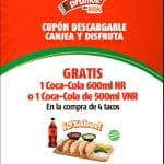 Promoción Oxxo Coca-Cola Gratis en la compra de 4 tacos usando cupón