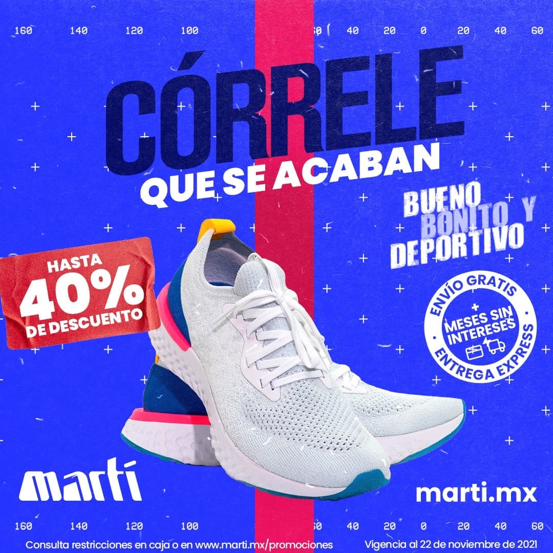 Ofertas Martí Buen Fin 2021: 60% en Nike, Puma y Más