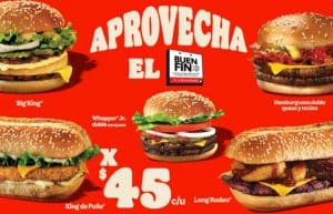 Promociones Burger King Buen Fin 2021: hamburguesas desde $45