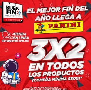 Promociones Panini Buen Fin 2021: 3x2 en todos los productos 1