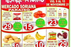 Ofertas Soriana Mercado frutas y verduras 9 al 11 de noviembre 2021