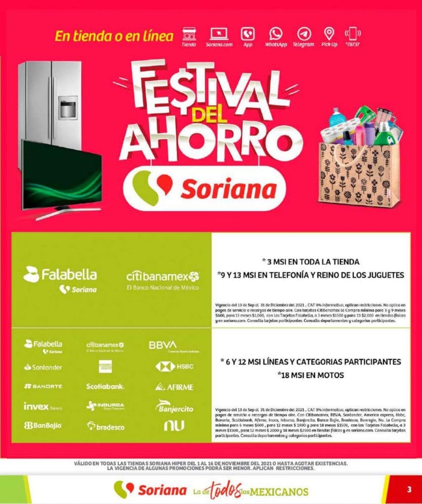 Soriana Pre Buen Fin 2021: Folleto de ofertas Festival del Ahorro 3