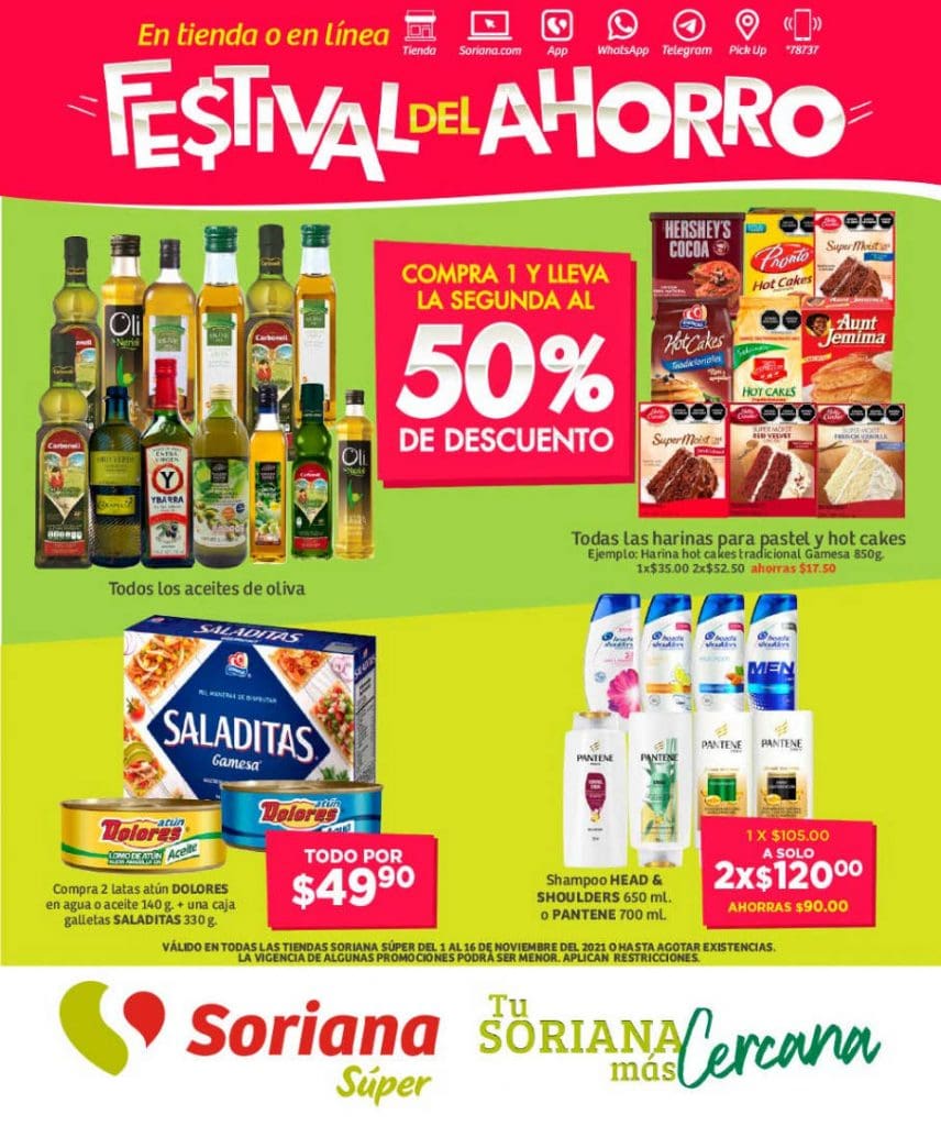 Folleto Soriana Super ofertas Festival del Ahorro Pre Buen Fin 2021