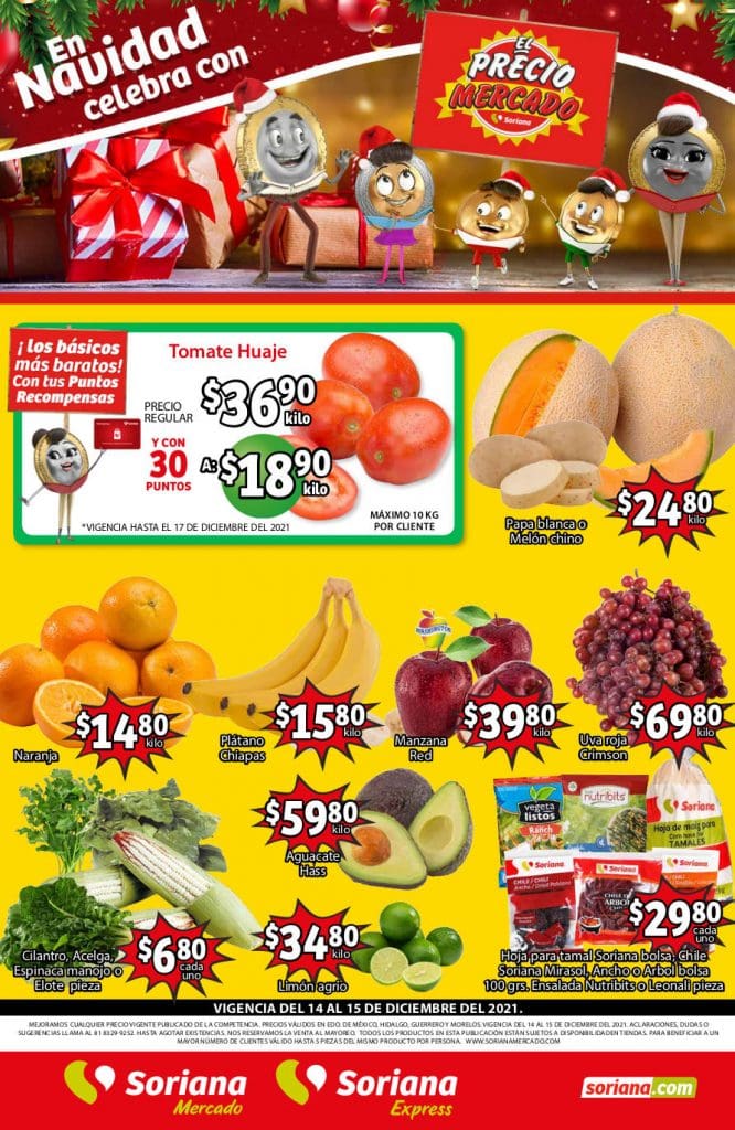 Folleto Soriana Mercado frutas y verduras 14 y 15 de diciembre 2021 1