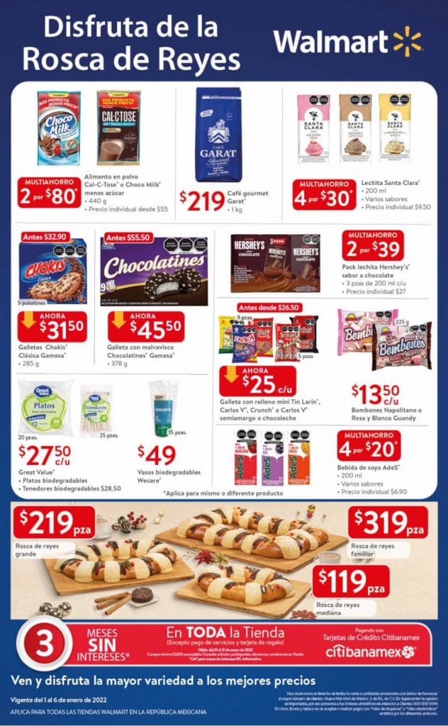 Folleto Walmart Día de Reyes del 1 al 6 de enero 2022 1