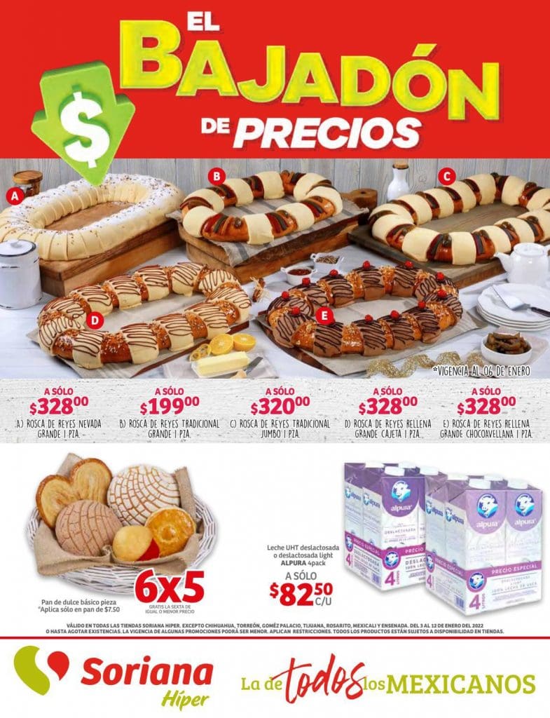 Folleto Soriana ofertas Bajadón de Precios 3 al 12 de enero 2022 1