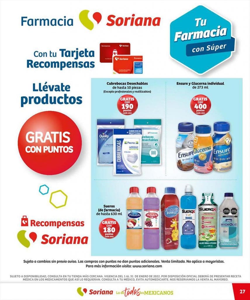 Folleto Soriana ofertas de farmacia y salud 1 al 31 de enero 2022 27