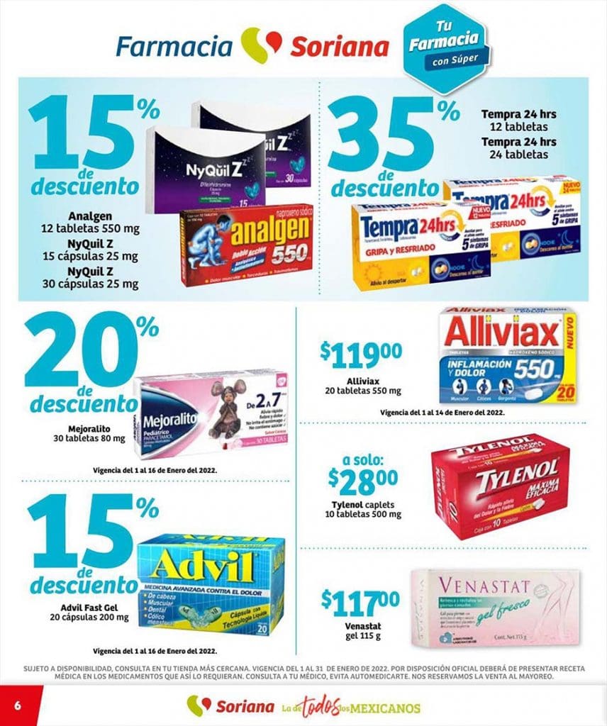Folleto Soriana ofertas de farmacia y salud 1 al 31 de enero 2022 6