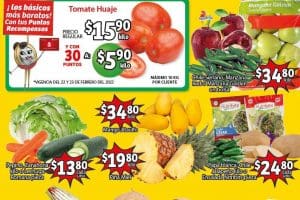 Frutas y Verduras Soriana Mercado 22 y 23 de febrero 2022