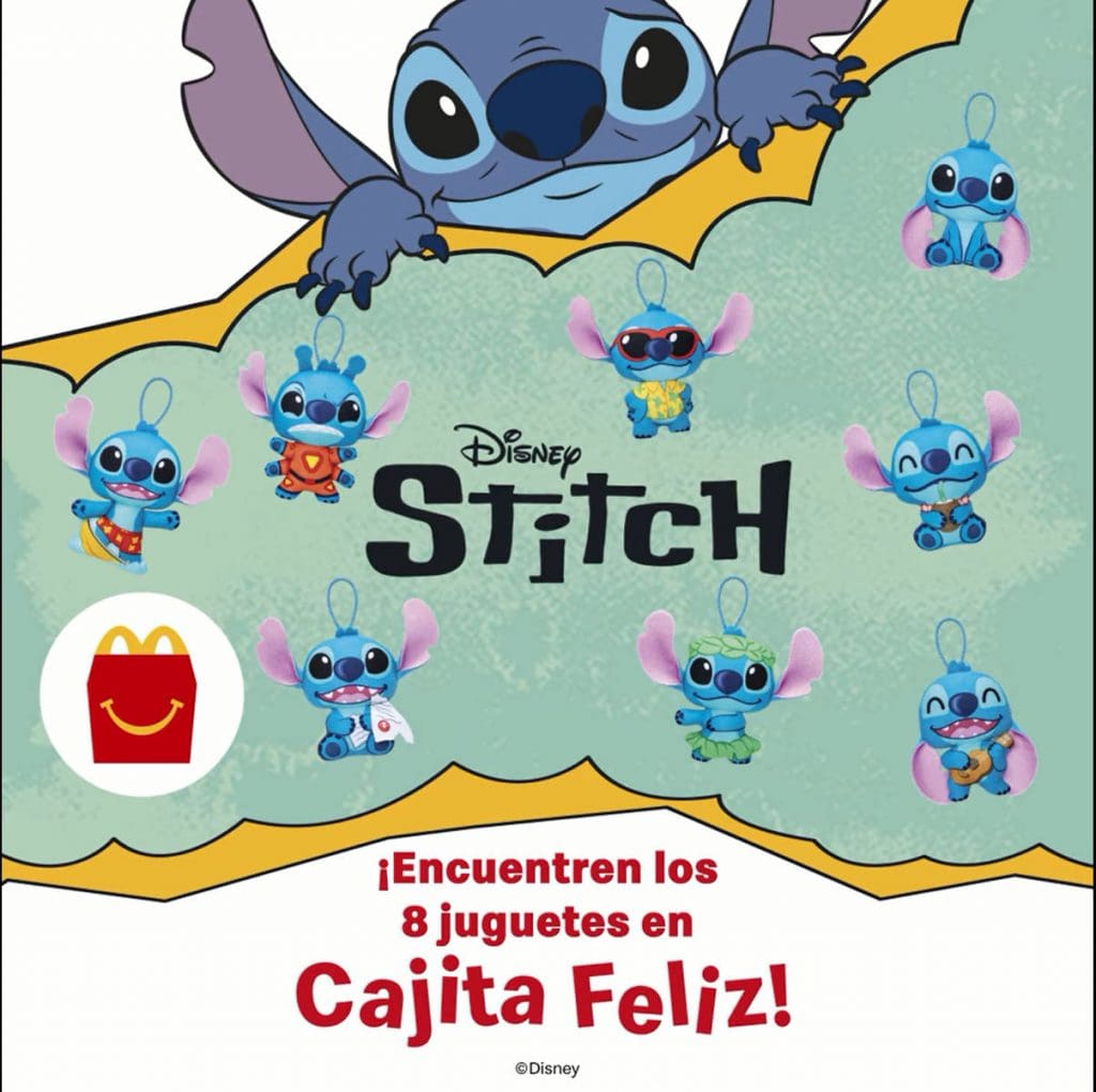 Cajita Feliz McDonalds Juguetes de Stitch 8 muñecos de peluche 2