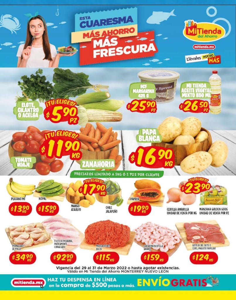 Frutas y Verduras Mi Tienda del Ahorro 30 y 31 de marzo 2022