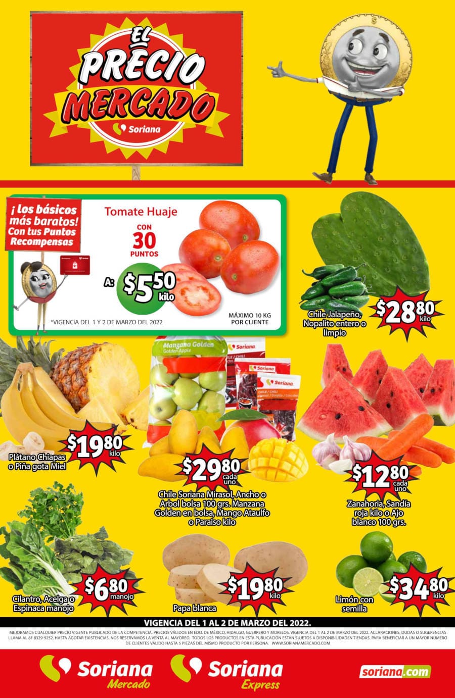 Ofertas Soriana Mercado frutas y verduras 1 y 2 de marzo 2022 1