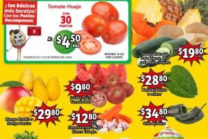 Ofertas Soriana Mercado frutas y verduras 22 y 23 de marzo 2022