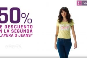 Promoción Suburbia Playeras y Jeans segundo a mitad de precio
